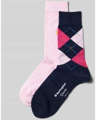 Burlington Socken mit Label-Detail im 2er-Pack - Blau