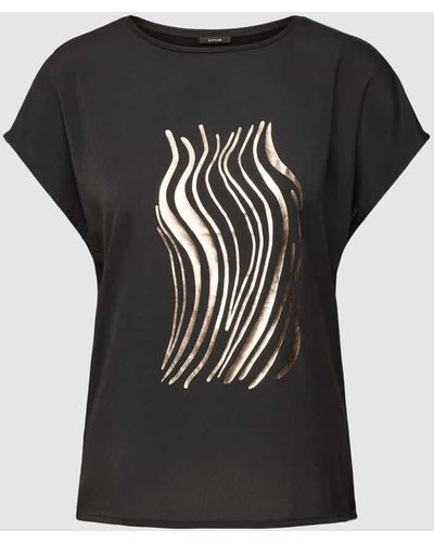 Opus T-Shirt mit Kappärmeln Modell 'Swelona' - Schwarz