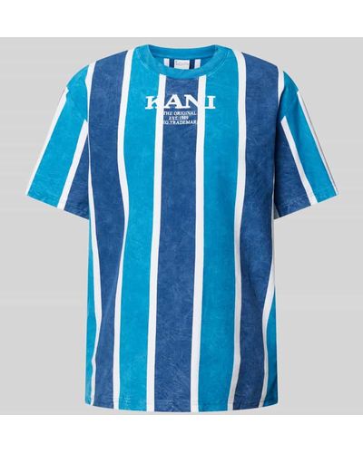 Karlkani T-Shirt mit Label-Stitching - Blau