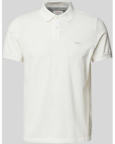 S.oliver Poloshirt Met Labelstitching - Wit