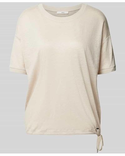 Brax T-Shirt aus Leinen Modell 'CANDICE' - Natur