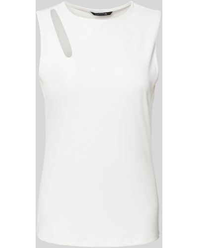 Comma, Tanktop Met Cut-out - Wit