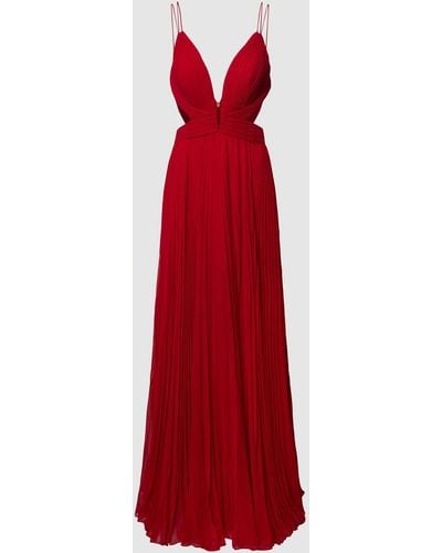 Luxuar Abendkleid mit Plisseefalten - Rot