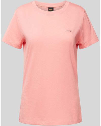BOSS T-Shirt mit Label-Stitching Modell 'Esogo' - Pink