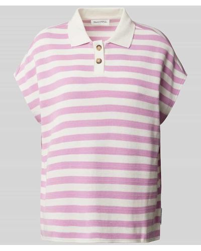 Marc O' Polo Poloshirt mit Streifenmuster - Pink