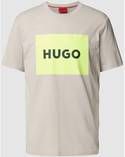 HUGO T-Shirt mit Label-Print Modell 'DULIVE' - Grau