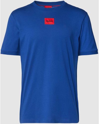 HUGO T-shirt Met Labelpatch - Blauw