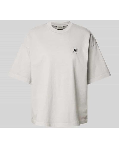 Carhartt Oversized T-Shirt mit Label-Patch Modell 'NELSON' - Weiß