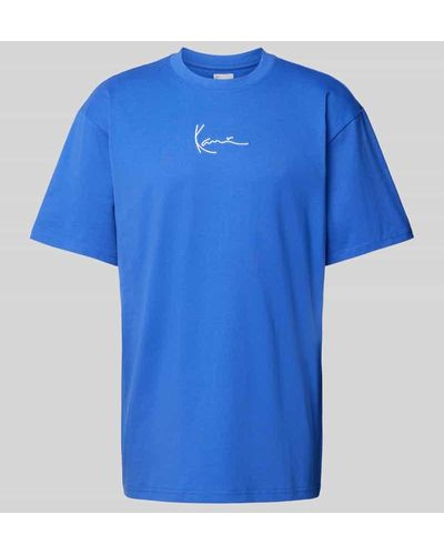 Karlkani T-Shirt mit Label-Print - Blau