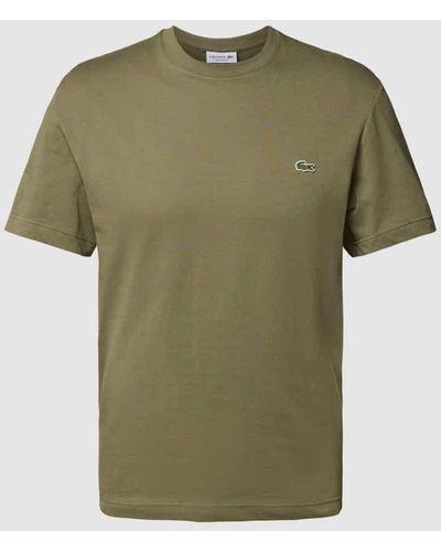 Lacoste T-Shirt mit Rundhalsausschnitt und Label-Stitching - Grün