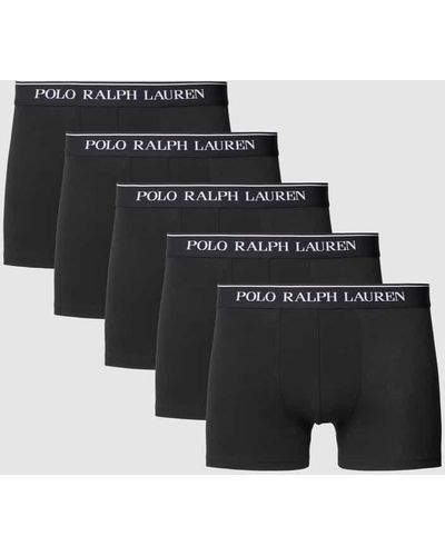 Polo Ralph Lauren Trunks mit elastischem Logo-Bund im 5er-Pack - Schwarz