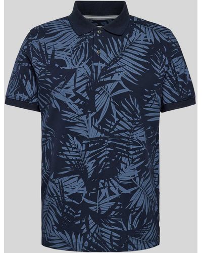 S.oliver Slim Fit Poloshirt mit Label-Detail - Blau