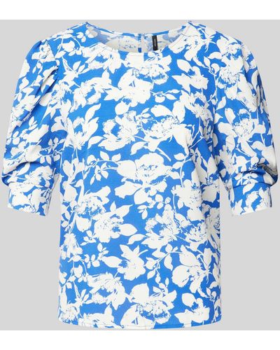 Vero Moda Bluse mit floralem Muster Modell 'FREJ' - Blau