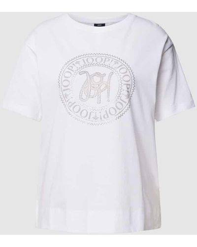 Joop! T-Shirt mit Ziersteinbesatz - Weiß
