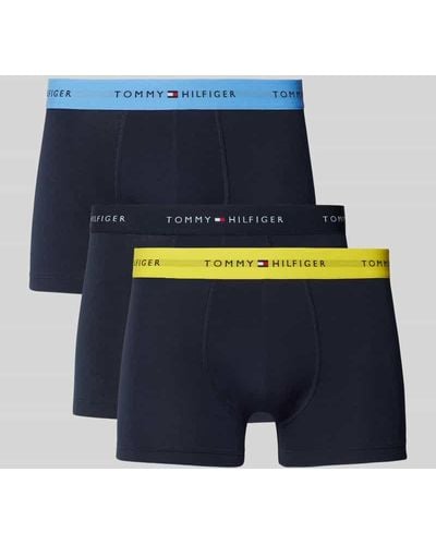 Tommy Hilfiger Trunks mit elastischem Logo-Bund im 3er-Pack - Blau
