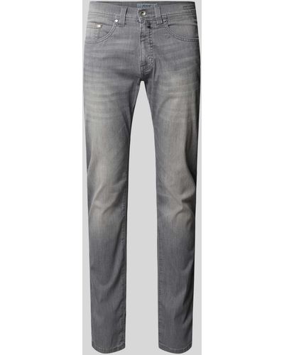 Pierre Cardin Jeans im Used-Look Modell 'Lyon Tapered' - Grau