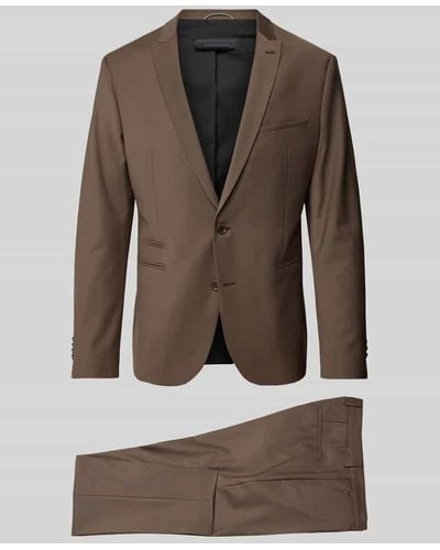 DRYKORN Slim Fit Anzug mit Webmuster Modell 'IRVING' - Braun