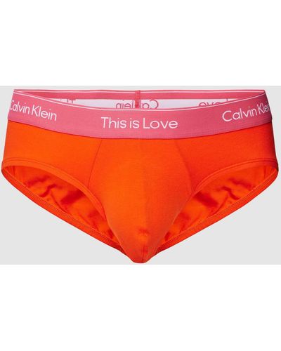 Calvin Klein Slip mit elastischem Logo-Bund - Orange