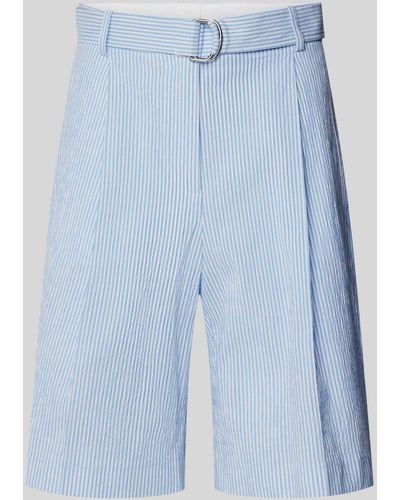 BOSS Regular Fit Shorts mit Streifenmuster Modell 'Tannah' - Blau