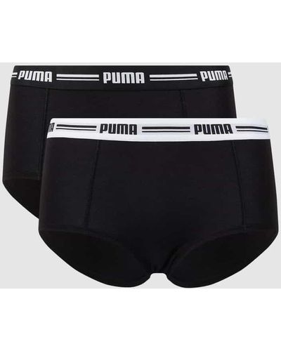 PUMA Panty mit Stretch-Anteil im 2er-Pack - Schwarz