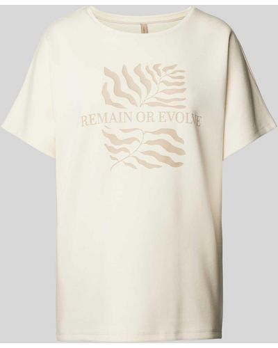Soya Concept T-shirt Met Motiefprint - Naturel