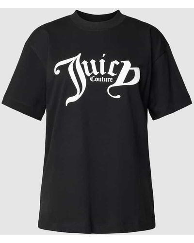 Juicy Couture T-Shirt mit Label-Statement Modell 'AMANZA' - Schwarz