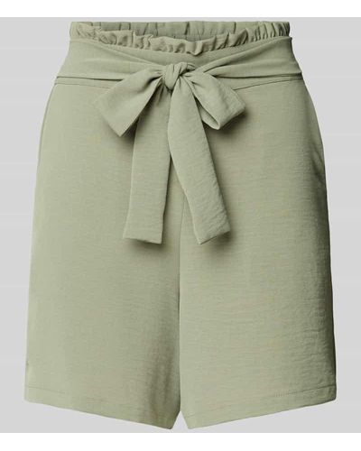 Vila High Waist Shorts mit Bindegürtel Modell 'RASHA' - Grün