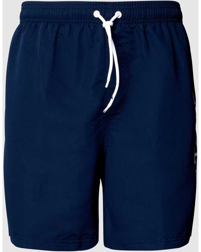 Tom Tailor Badehose mit Label-Print - Blau