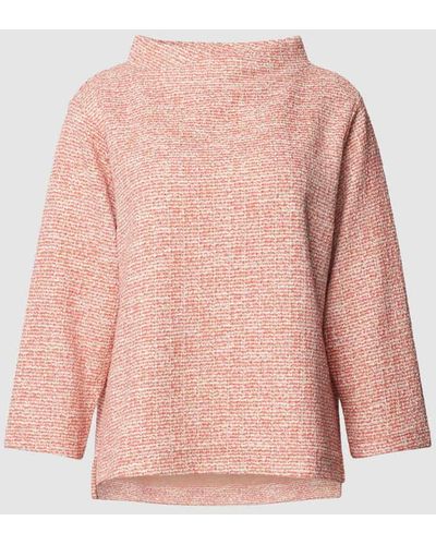 Opus Sweatshirt mit drapiertem Stehkragen Modell 'Guponna' - Pink
