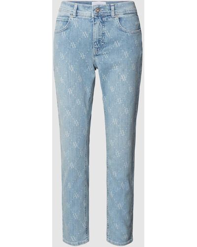 ANGELS Jeans mit Allover-Print Modell 'ORNELLA' - Blau