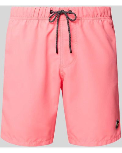 Shiwi Badehose mit Label-Patch Modell 'Mike' - Pink