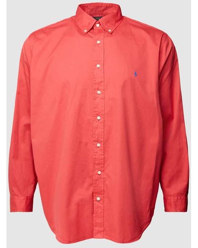 Ralph Lauren PLUS SIZE Freizeithemd mit Button-Down-Kragen - Rot