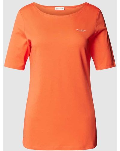 Marc O' Polo T-Shirt mit U-Boot-Ausschnitt - Orange