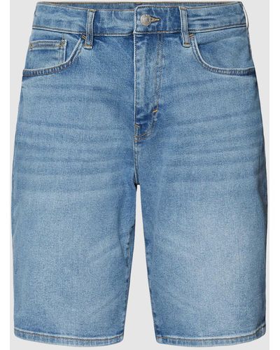 Esprit Korte Slim Fit Jeans Met Contrastnaden - Blauw