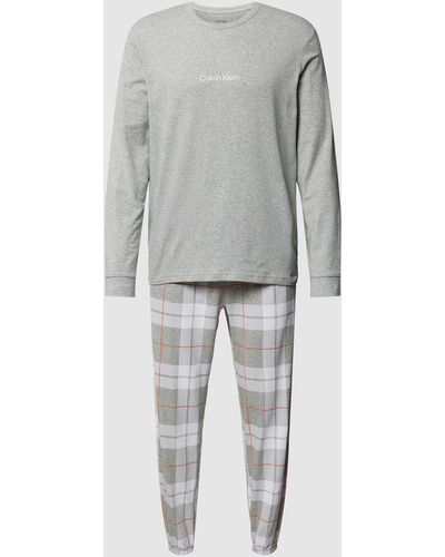 Calvin Klein Pyjamabovendeel Met Labelprint - Grijs