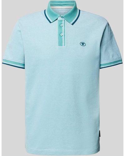 Tom Tailor Regular Fit Poloshirt Met Labelprint - Blauw