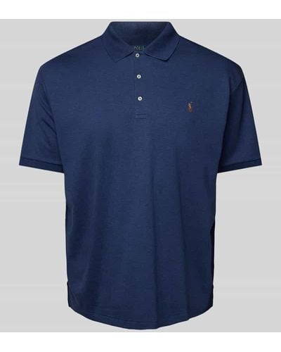 Ralph Lauren PLUS SIZE Poloshirt mit Logo-Stitching - Blau