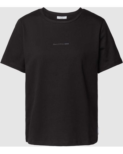 Marc O' Polo T-shirt Met Labeldetail - Zwart
