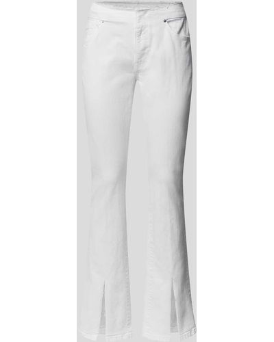 FRAME Slim Fit Jeans mit Fransen - Weiß