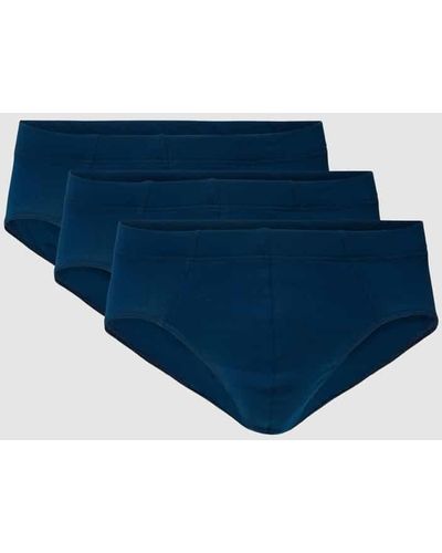 Schiesser Slip mit elastischem Bund Modell 'Supermini' im 3er-Pack - Blau