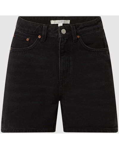 Tom Tailor High Waist Jeansshorts aus Baumwolle - Schwarz