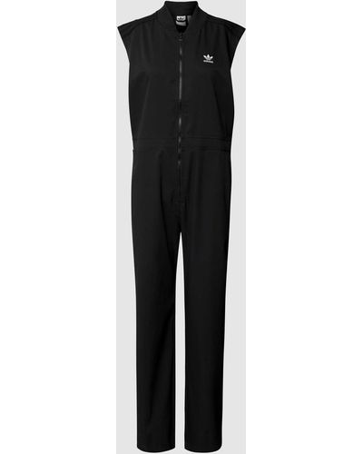 adidas Originals Jumpsuit mit Logo-Stitching - Schwarz