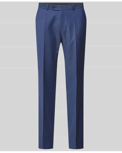 Carl Gross Regular Fit Anzughose mit Bügelfalten - Blau