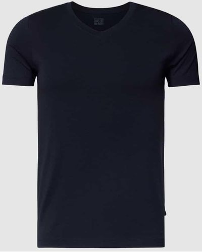 Schiesser T-Shirt mit V-Ausschnitt - Blau