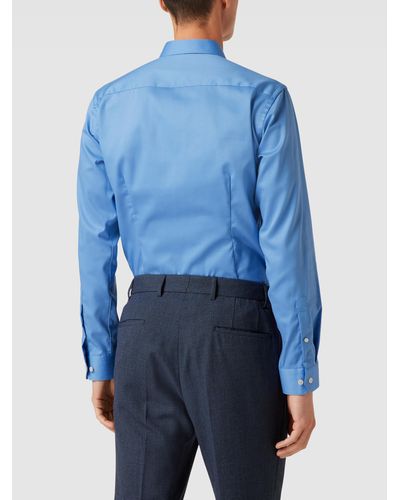 Eton Slim Fit Zakelijk Overhemd Met Kentkraag - Blauw