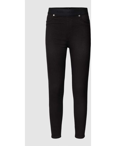 HUGO Slim Fit Jeans Met Elastische Band Met Logo - Zwart