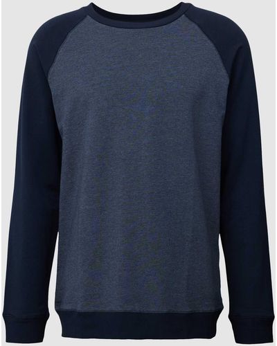 Schiesser Sweatshirt mit Raglanärmeln Modell 'Mix + Relax' - Blau
