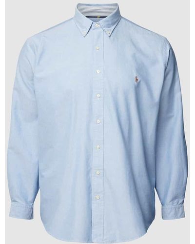 Ralph Lauren PLUS SIZE Freizeithemd mit Button-Down-Kragen - Blau