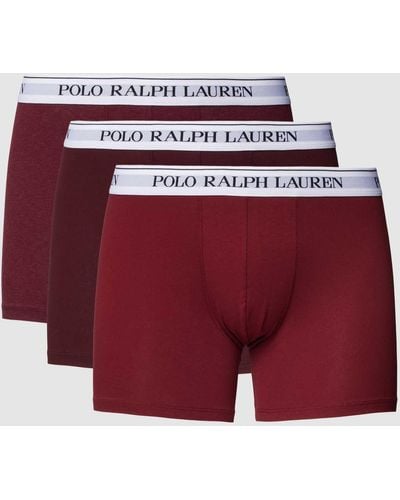 Polo Ralph Lauren Trunks mit elastischem Logo-Bund im 3er-Pack - Rot