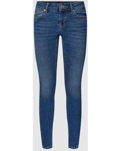 Vero Moda Skinny Fit Jeans im Used-Look Modell 'ROBYN' - Blau